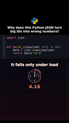 Why does this Python JSON turn big IDs into wrong numbers? #pythonbestpractices