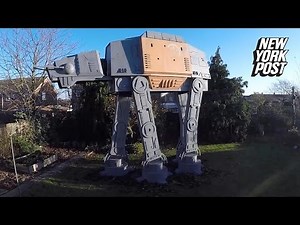 This guy built a Star Wars AT-AT walker in his backyard