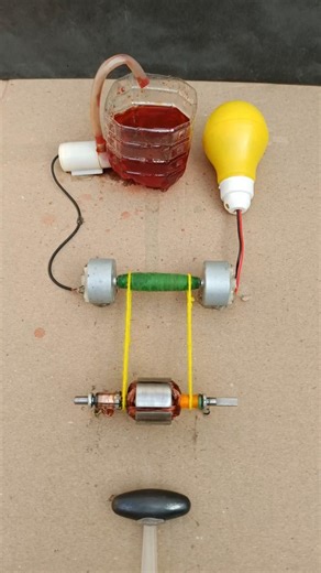 फ्री बिजली उत्पन्न जनरेटर 12 वोल्ट पावर जेनरेट 9 वोल्ट बल्ब जलाया • Dc motor New project