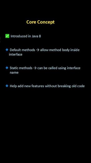 Default & Static Methods in Interface | Java 8 Features