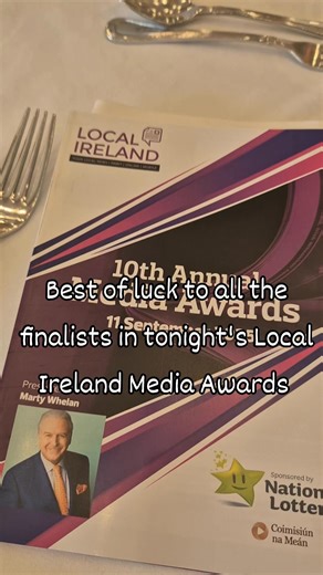 2.6K views · 16 reactions | Best of luck to all the finalists in tonight's 10th Annual Local Ireland Media Awards. We are once again delighted to be hosting these awards celebrating the talent and commitment of local newspapers and their role in informing local communities. Host for the evening is RTE & Lyric FM presenter Marty Whelan. | Mullingar Park Hotel | Facebook