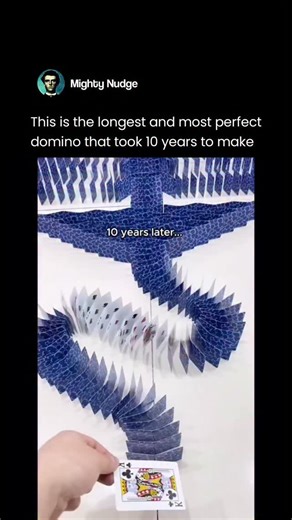 MIGHTY on Instagram: "Dominoes are more than just a simple tabletop game — they’re a fascinating blend of strategy, mathematics, and physics. A traditional set contains small rectangular tiles split into two halves, each marked with a number of dots, or “pips.” While many people know dominoes as a competitive game played around the world in parks, cafés, and homes, their appeal extends far beyond gameplay. Over time, domino tiles have become tools for elaborate chain reactions, art installations