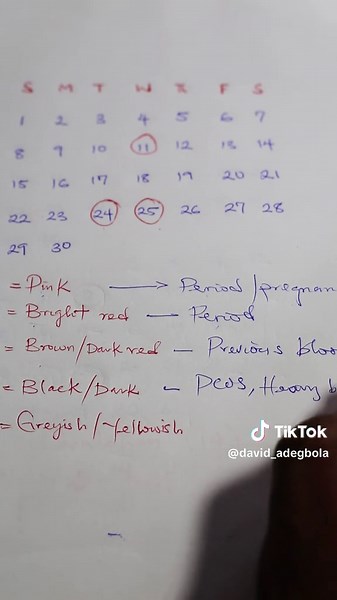 Significado del color del flujo menstrual