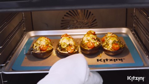 Kitzini Silicone Baking Mat Set. Non-Stick Silicone Mats for Baking. 2 Half Baking Sheets. BPA Free. Professional Grade Silicone Baking Sheet. Silicone Baking Mats for Cookies, Macarons & Pastry