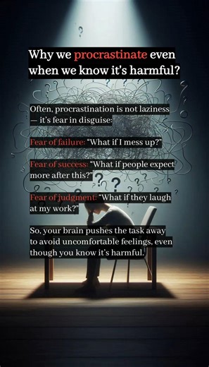 Why We Procrastinate? #psychology #procrastination #psycholgyfacts #shorts