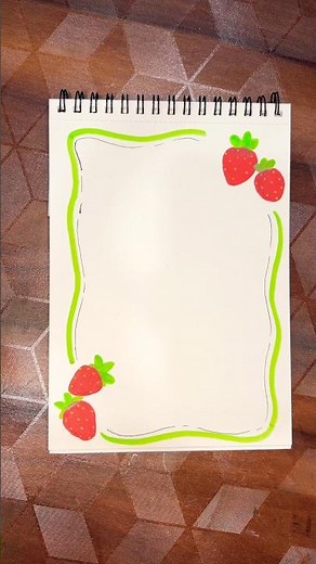 Super Cute Strawberry Border Design in 30 Seconds! 🍓 #shorts #youtubeshorts #frontpage #diy #art