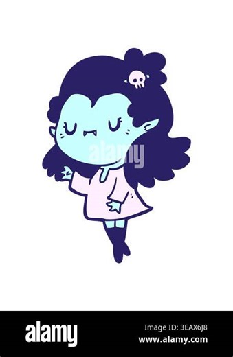 vibrating motion animation of a cute cartoon vampire girl Stock Video Footage - Alamy