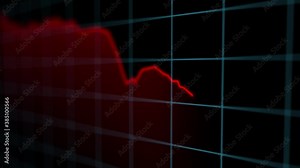 On the stock market, the share price falls. Falling prices of securities. Loss of assets in equities stock. Decreasing trend showing unsuccessful performance and losses failure due to economic crisis