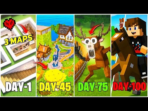 Top 3 Minecraft 100 Days Challenge Maps 🏆 | Best Survival Maps Download 🔥 | MCPE 1.21+