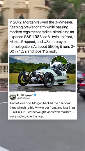 In 2012, Morgan revived the 3-Wheeler.