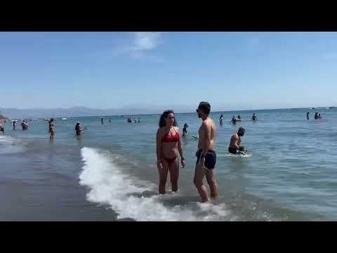 BENALMADENA TO TORREMOLINOS SPAIN BEACH WALK | LATEST SUMMER BEACH WALK UPDATES 4K #beach #travel