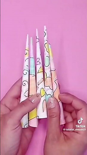 Tutorial de cómo hacer uñas de papel 🩷🩷🩷