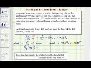 Ex: Make a Prediction using the Sample Statistic (Marbles)