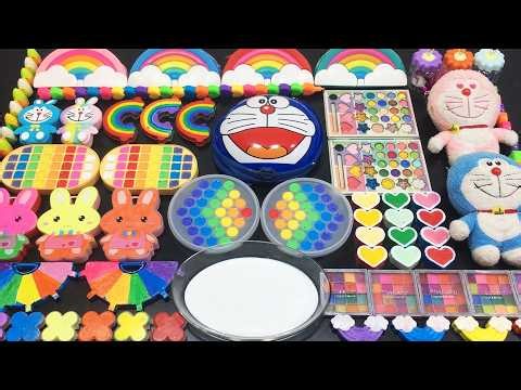 RELAXING SLIME WITH CLAY VS MAKEUP VS GLITTER ! Mixing Random Things Into GLOSSY Slime