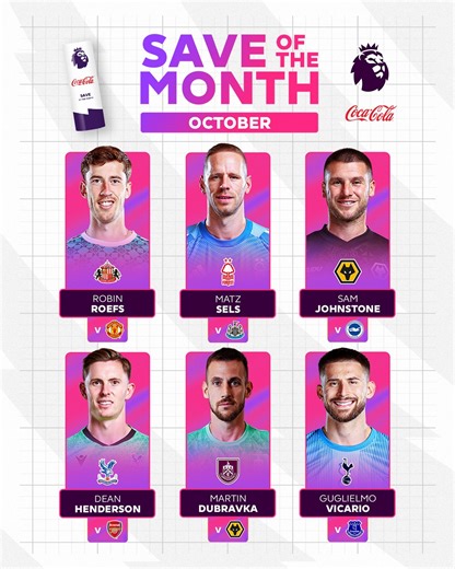 1.1M views · 26K reactions | Goalkeeping at its very best  Vote now for your Coca-Cola Save of the Month for October ➡️ https://preml.ge/sotmoct2025 | Premier League | Facebook