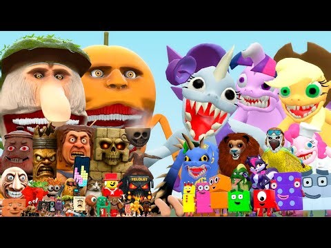 ALL CURSED BRAINROT TAPES VS PONY FACTORY, INDIGO PARK AND NUMBER BLOCKS (Garry's Mod)