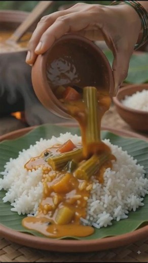 🌧️Rainy Day Clay Pot Sambar|Traditional Village Cooking🍲|#villagelife #nostalgia #shorts #trending