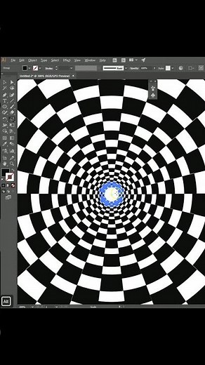 How to draw Infinity Optical illusion in Adobe illustrator | Adobe illustrator #shorts