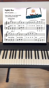 How to Play: Lightly Row - This familiar folk song provides a great way to practice intervals in the left hand for beginner pianists #piano #lightlyrow #pianolesson #musiclesson #musictutorial #fyp #reels | Lessons In Your Home