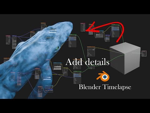 Bluewhale design full process timelapse in blender | Details adding