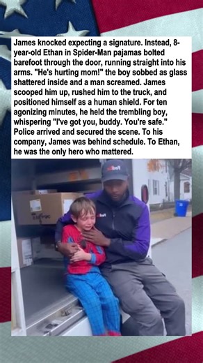 Delivery Driver Shields Boy From Abuser