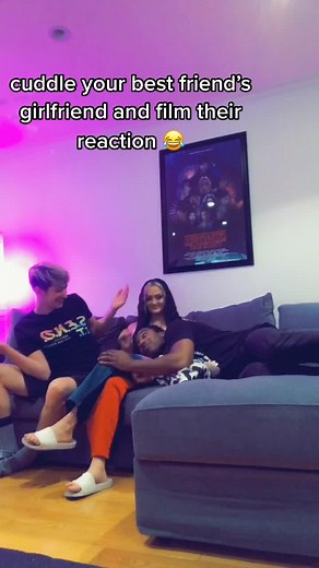 Cuddling Best Friend's Girlfriend Challenge Reaction