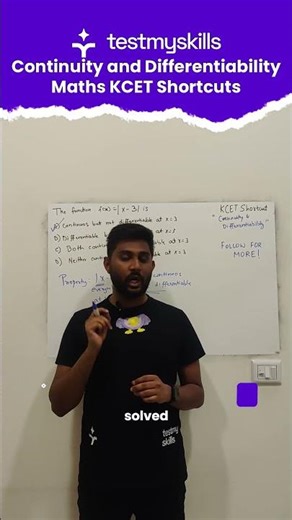 KCET 2026 Mathematics Shortcut| 2nd Puc - continuity & Differentiability ! #kcet #2ndpuc