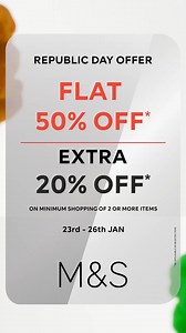 Refresh your wardrobe with timeless styles from M&S. Republic Day Offer: Flat 50% OFF Extra 20% OFF on minimum shopping of 2 or more items. Shop now. | Marks and Spencer