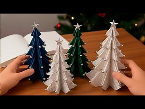 I SAW THESE AT A FANCY STORE AND MADE THEM MYSELF!😍 PAPER CHRISTMAS TREES! ORIGAMI TUTORIAL. DIY