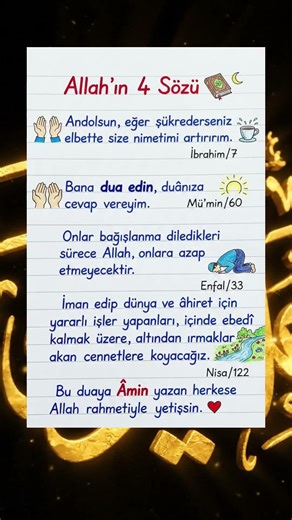 Allah'ın Sana Verdiği 4 Büyük Sözü Biliyor Musun? 📖
