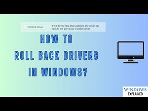 Windows - Roll Back Any Driver [Even if it's Greyed Out]