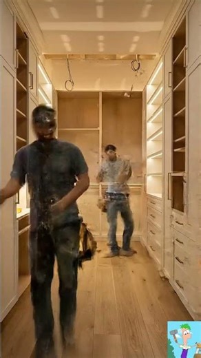 From raw concrete to runway-ready ✨Watch this luxury walk-in closet transform step by step💕