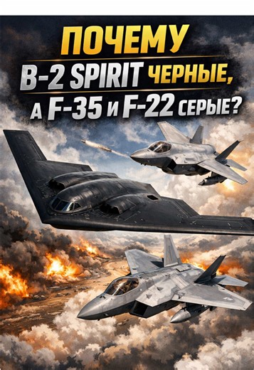Вот почему B-2 spirit черный, а F-22 и F-35 серые 🛩️ | b2 spirit