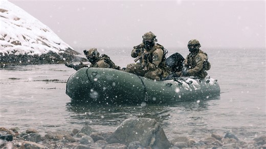 Teeth-chattering scenes as commandos storm beach amidst rising Russian threats
