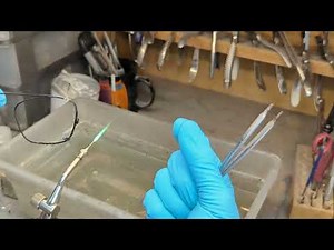 Soldering demonstration on eyewear frame