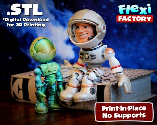 Flexi Print-in-place Astronaut - STL File for 3D Printing - Etsy
