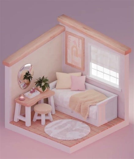 Blender 3D Isometric Room Design