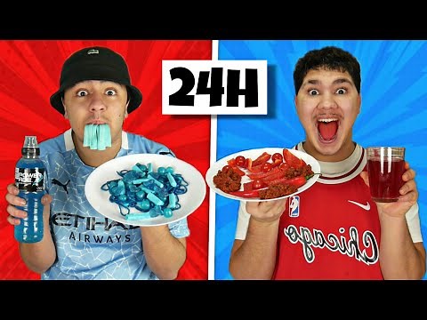 ON MANGE BLEU VS ROUGE PENDANT 24H ! (couleur préférée)