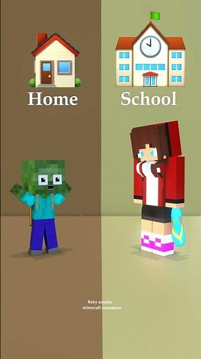 Baby zombie Home or School Prank 🙄🤩🤣 #short #minecraft
