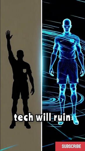 Black screen with glowing text: ‘AI OR HUMAN?’ cinematic particles, dramatic fade-out.