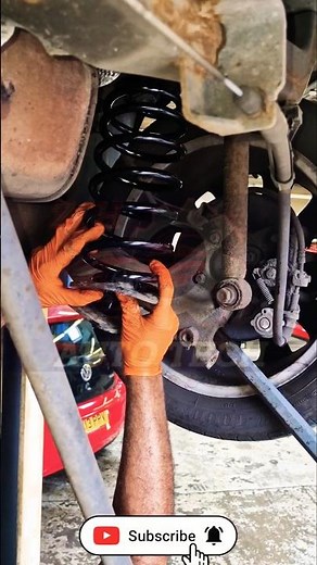 Rear coil spring replacement #automobile #carmaintenance #carfix #mechanic #shorts
