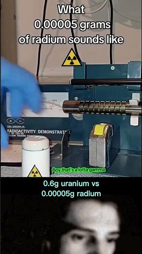0.6g uranium vs 0.00005g radium ⚛️ #shorts #ytshorts #science #radiation #elements