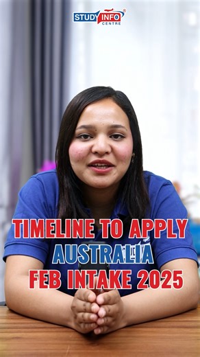 1.6K views · 27 reactions | Timeline to Apply for Australia Feb Intake 2025: Key Steps to Secure Your Spot in Australian Universities!  #AustraliaFebIntake #StudyInAustralia #ApplicationTimeline #HigherEducation #EducationalOpportunities #StudyAbroadPreparation #FebruaryIntake #StudyAbroad2025 #StudyTimeline #ApplicationProcess #StudentLife | Study Info Centre | Facebook