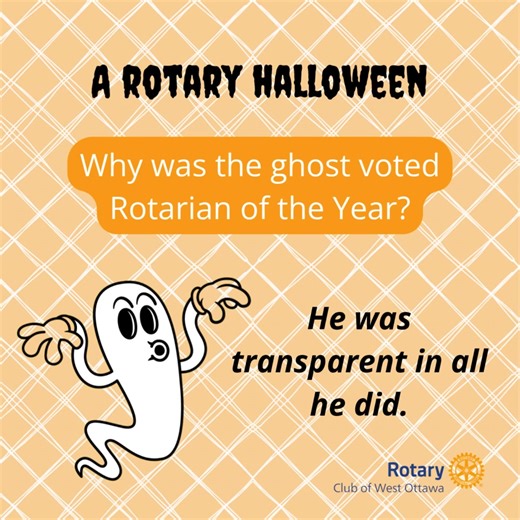 21 reactions · 3 comments |   The Rotary Club of West Ottawa is already getting into the Halloween spirit — Rotary style! We brewed up a few spook-tacular jokes for our next meeting… 慄‍♀️ What’s your favourite clean Halloween joke? Drop it in the comments!  #RotaryFun #PeopleOfAction #ServiceAboveSelf #RotaryHalloween | Rotary Club Of West Ottawa | Facebook