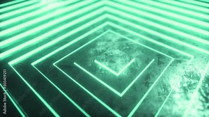 Abstract luminous metalic cubic surface in motion. Seamless loop 3d animation of cubes moving up and down. Abstract background for business presentation Stock Video