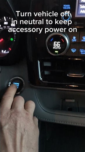 How to keep accessory power on: push to start vehicle