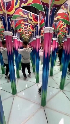 Trapped in the Mirror Maze 😂 #funny #shorts #comedy #fails