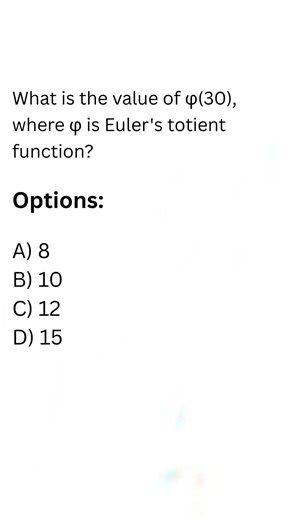 AMC 10 Number Theory MCQ – Euler's Totient Function! #amc10 #numbertheory #mathshorts