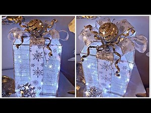 Dollar Tree Holiday Decor | 4 Dollar Tree Lighted CHRISTMAS GIFT Box DIY'S that Don't Look Cheap!