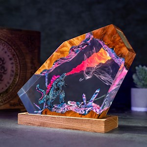 Custom Godzilla Resin Night Light, Atomic Beast Crystal Resin Lamp, Christmas Day Gift, God.zilla Figure - Etsy